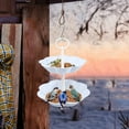 thumbnail image 3 of Sueyeuwdi Clearance Hummingbird Fruit Basket Cake Stand European Double Layer Fruit Tray Cake Rack Fruit Layered Tray Multifunctional Bird Feeder Blue Outdoor, 3 of 9