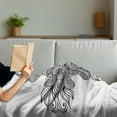 thumbnail image 3 of Celtic Soft Flannel Fleece Throw Blanket, Royal Old Celtic Knot Pattern with Curled Lace Leaf Renaissance Times Art, Cozy Plush for Indoor and Outdoor Use, 60" x 80", Black White, by Ambesonne, 3 of 5