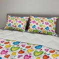 thumbnail image 2 of Love Comforter & Sham Bedding Set, Colorful Hearts and Butterflies Silhouettes Doodle Style Happy Valentines Day Pattern, 3 pcs Duvet Set Microfiber Filling Quilt, 5 Sizes, Multicolor, by Ambesonne, 2 of 4