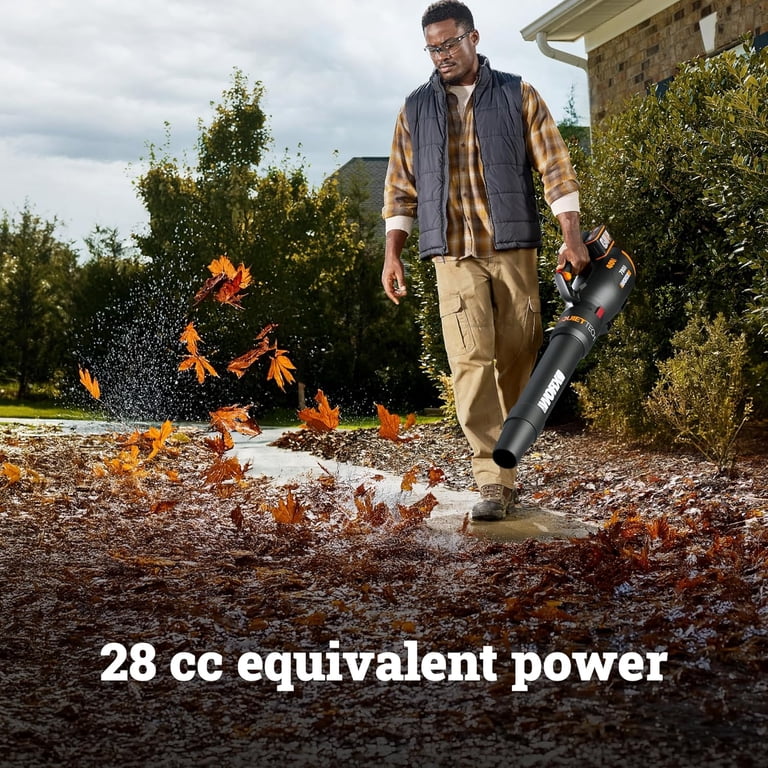 Worx WG582 40V 4.0Ah Cordless 780 CFM & 190 MPH QuietTech Blower