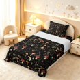 thumbnail image 5 of Homewish Watercolor Botanical Mushroom Twin Sheets,Fungus Plant Bedding,Black,3-Piece,1 Flat Sheet,1 Fitted Sheet and 1 Pillowcase, 5 of 6