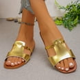 thumbnail image 4 of HBGVBA Womens Beach Slippers Versatile Plus Size One Strap Flat Sole Summer Trend Comfortable Textured Casual Outdoor Shoes 36, 4 of 4