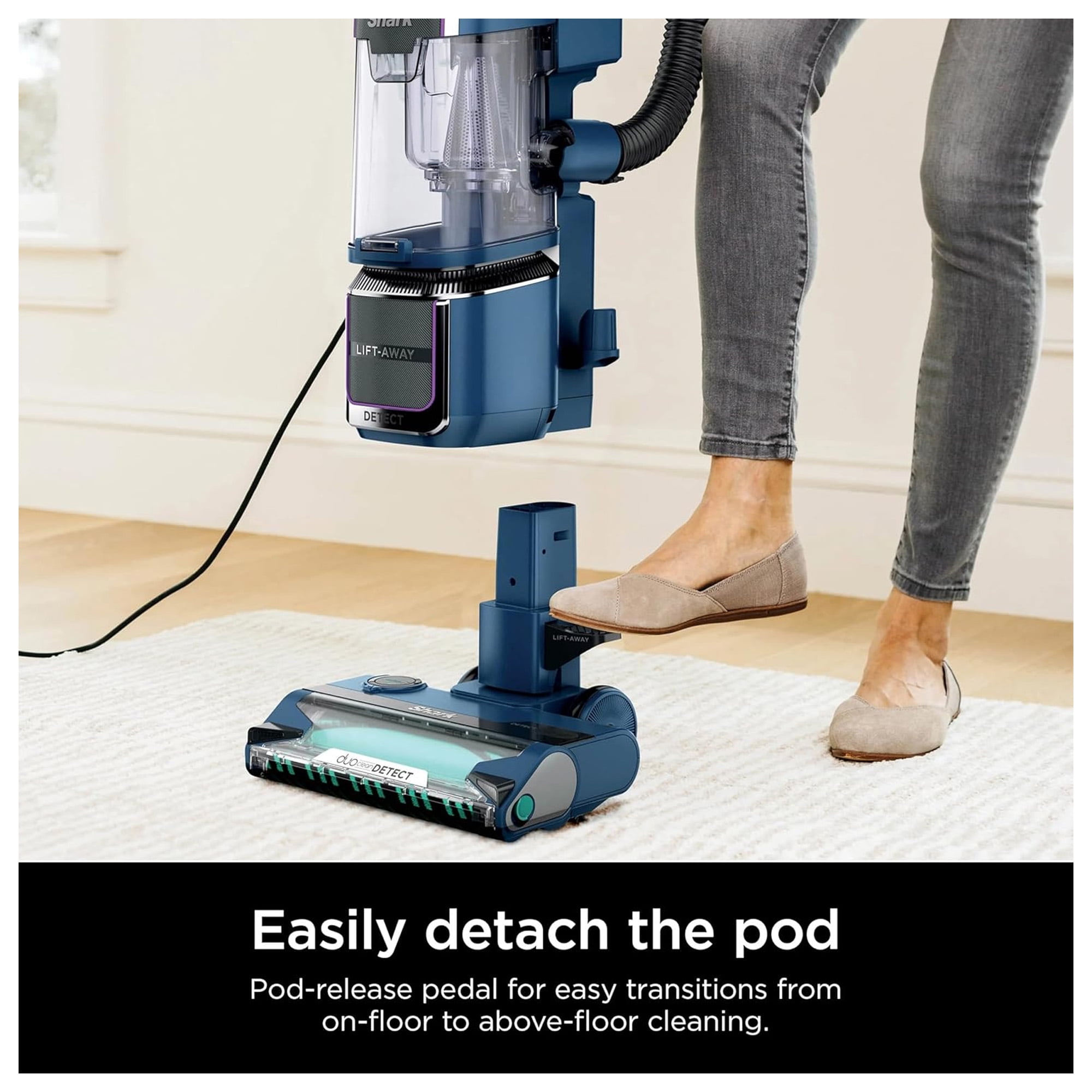 Restored Shark Detect Performance Lift-Away Upright Vacuum, Navy (Certified Refurbished)