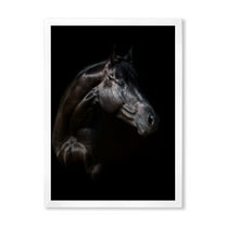 Designart 'Silhouette Of Horse and Woman' Farmhouse Framed Art Print