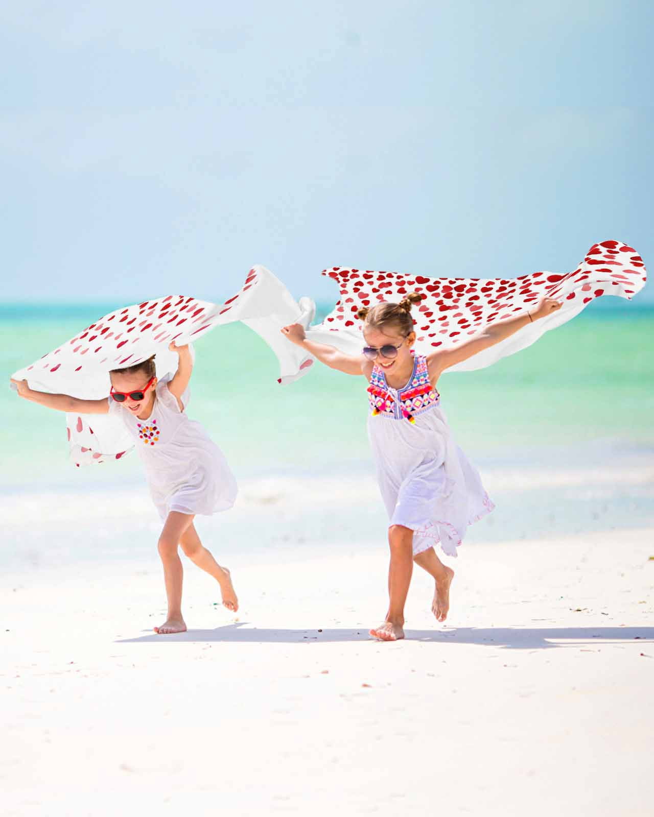 Love Hearts Fallen Beach Towels Oversized Super Absorbent, Valentines Day Red Loving Lightweight Bath Towel Quick Dry Sets For Bathroom/Pool/Rv Camping/Beach Play/Gym Room/Picnic 35"x70"