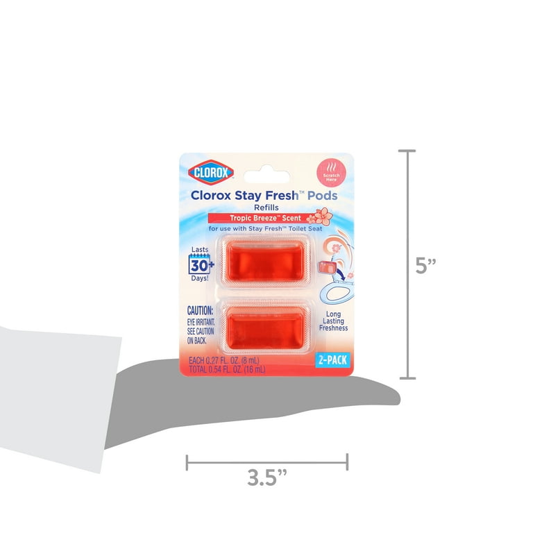 Clorox Stay Fresh Pods Toilet Seat Refills 2-Pack, Tropic Breeze