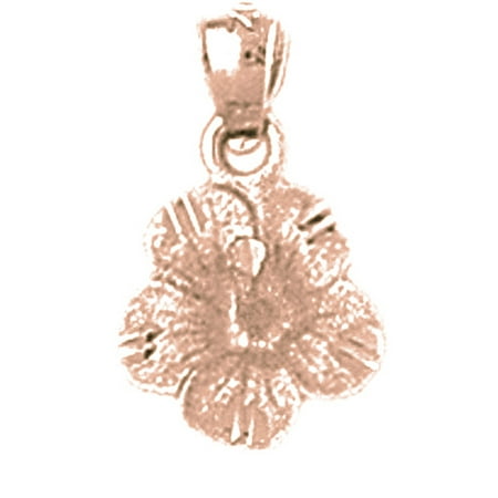 14K Rose Gold Flower Pendant - 17 mm