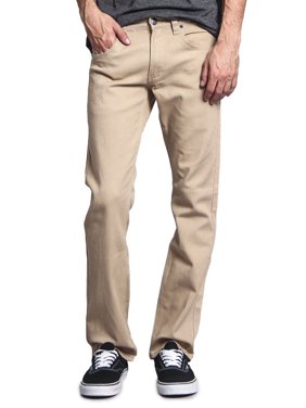 Victorious Mens Slim Fit Colored Stretch Jeans GS21 - WHITE - 30/32