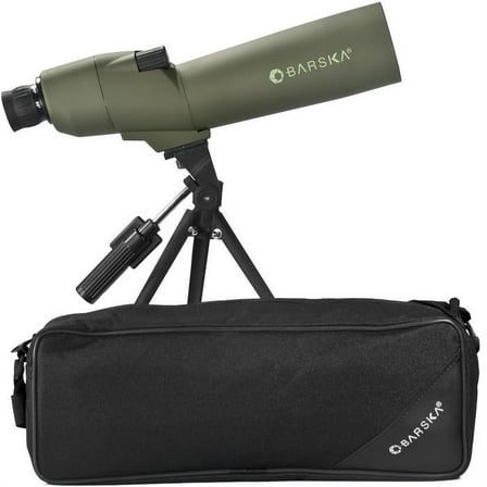 BARSKA 20-60 x 60mm Straight Zoom Spotting Scope Porro Prism BK-7 with Tripod and Case
