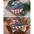 thumbnail image 6 of 4th of July Patriotic Star Stripe Fitted Round Tablecloths Elastic Edged Table Covers 45"-54",Retro USA Flag Memorial Day Waterproof Dining Room Table Cloth for Kitchen Holiday Party Tables Decor, 6 of 6