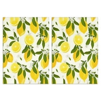 Lemon Kitchen Towels Set of 2, 18x26 Inch Fruit Dish Towels, Soft Absorbent Cotton Tea Hand Towels for Kitchen and Home Decor