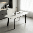 thumbnail image 5 of 47.4"-63.2" Extendable Dining Table,Faux Marble MDF Kitchen Table for 4-8, 5 of 11