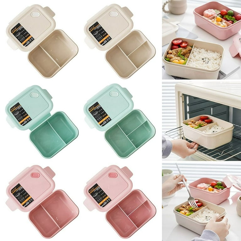 Round Shape Microwavable Silicone Rectangle Grid Lunch Box Bento Box Food  Containers for Kids STYLE 3 