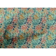 thumbnail image 4 of oneOone Cotton Cambric Aquamarine Fabric Florals Craft Projects Decor Fabric Printed By The Yard 42 Inch Wide, 4 of 4