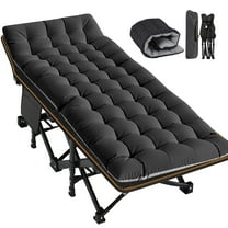 Slsy Folding Camping Cots with Mattress & Carry Bag, 75"*28" Folding Cot, Sleeping Cot, Tent Cot, Supports up to 880 lbs