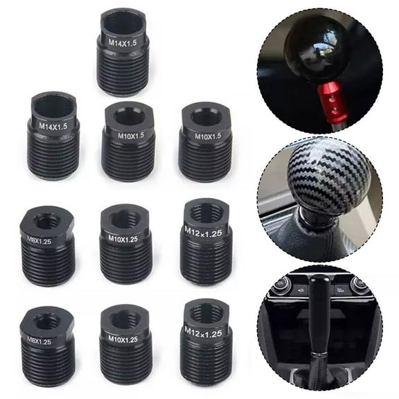 Gear Shift Knob Thread Adapter Nut Kit 10Pcs for Multiple Vehicle Sizes