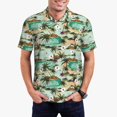 thumbnail image 1 of Lsque Chemises de Golf Colorées Motif Palmiers Hawaïens pour Hommes Séchage Rapide Imprimé Évacuation de l'Humidité Performance Polo à Manches Courtes-TTG, 1 of 6