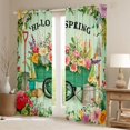 thumbnail image 2 of Erosebridal Hello Spring Flower Curtains Pack of 2 (42x84 Each) for Kids, Green Leaf Curtains Blackout, 2 of 6