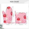 thumbnail image 3 of DouZhe Oven Mitts and Pot Holders Sets, Pink Strawberries Flowers Prints Non-Slip Heat Resistant Kitchen Oven Silicone Glove, 3 of 7