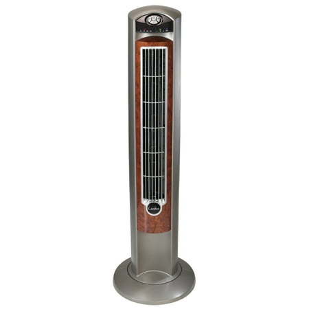 Lasko Wind Curve 42" 3-Speed Oscillating Ionizer Remote Controlled Tower, Gray/Brown, 2554