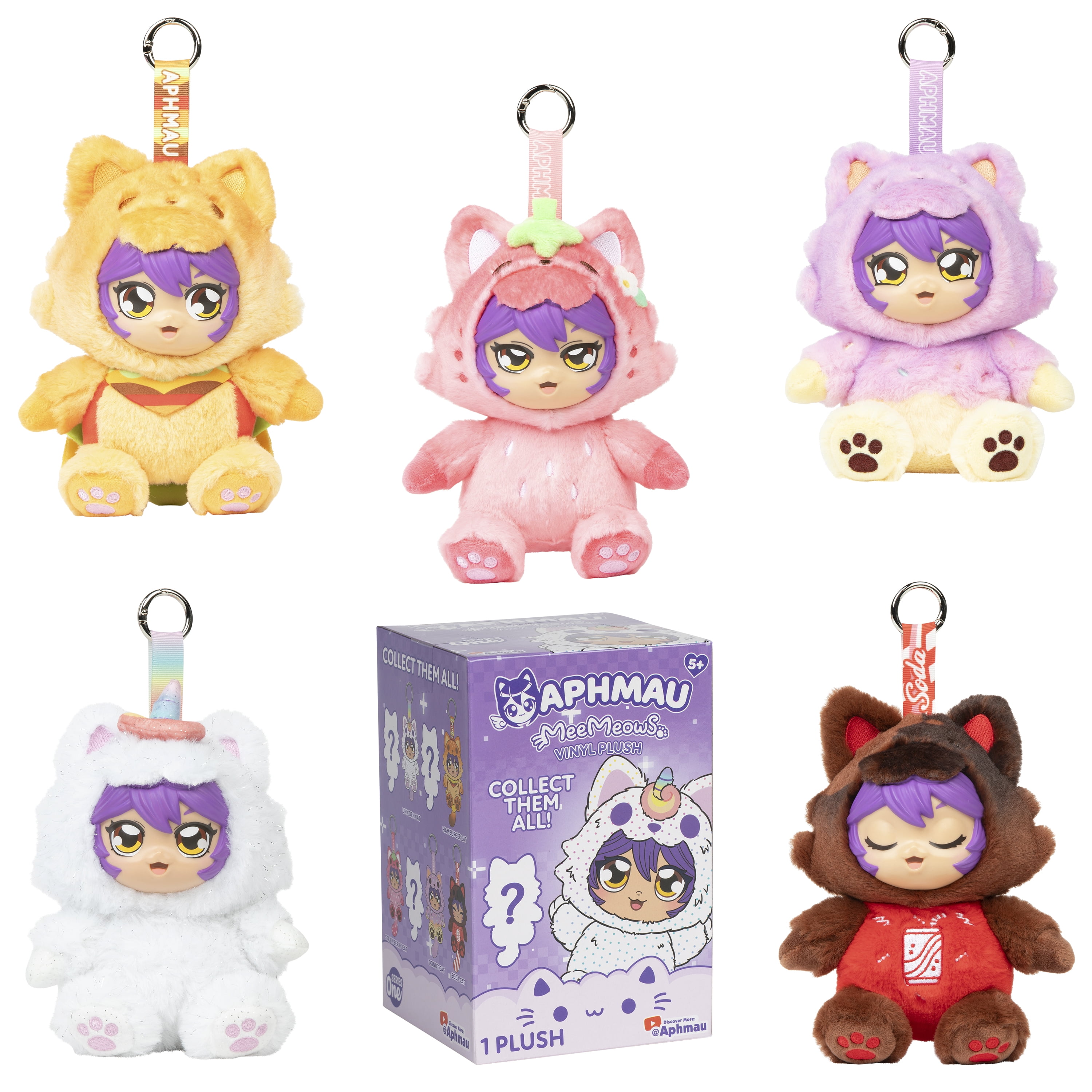 Aphmau 6 inch MeeMeow Plush Toy 3-Pack, Carnival Treats Surprise