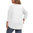 thumbnail image 6 of Tshirt Women Women's Plus-size Model O-neck 3/4 Sleeve Solid Color Top, 6 of 6