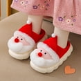 thumbnail image 3 of ERkkoi Christmas Slippers Santa Claus Fuzzy Slippers For Kids Memory Foam Non-Skid Bottoms Winter Warm House Slippers Funny Cozy Cute Indoor Shoes Red 11-12 Years, 3 of 8