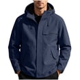 thumbnail image 2 of Naotn Mens Waterproof Rain Jacket Outdoor Windbreaker Sporty Long Sleeve Zip Up Hooded Jackets for Running Hiking Travel, 2 of 10