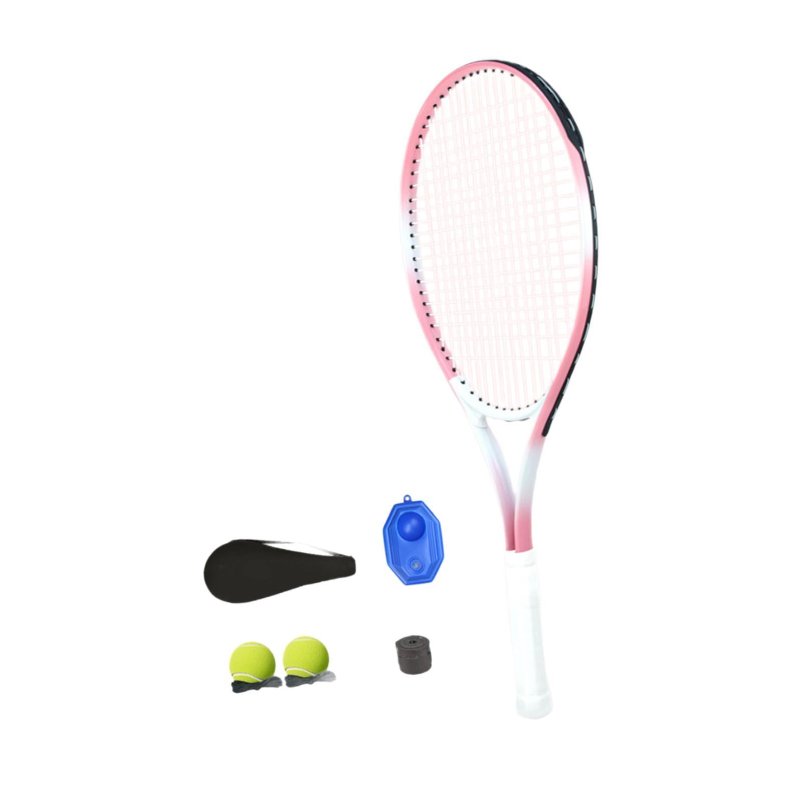 DimyFew Tennis Racket Set Gift with Tennis Balls for Garden Backyard Pink
