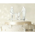 thumbnail image 1 of Wedding Cake Topper With Children Family Silhouette Cake Topper Cake Decorations Cake Color Option Available 6-7 Inches Wide, 1 of 1