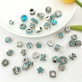 thumbnail image 5 of Randomly 10pcs Vintage Inlaid Rhinestone Large Hole Beads, Alloy Enamel Spacer Beads, For DIY Handmade Beaded Bracelet Necklace Crafts, Jewelry Making Supplies, 5 of 6