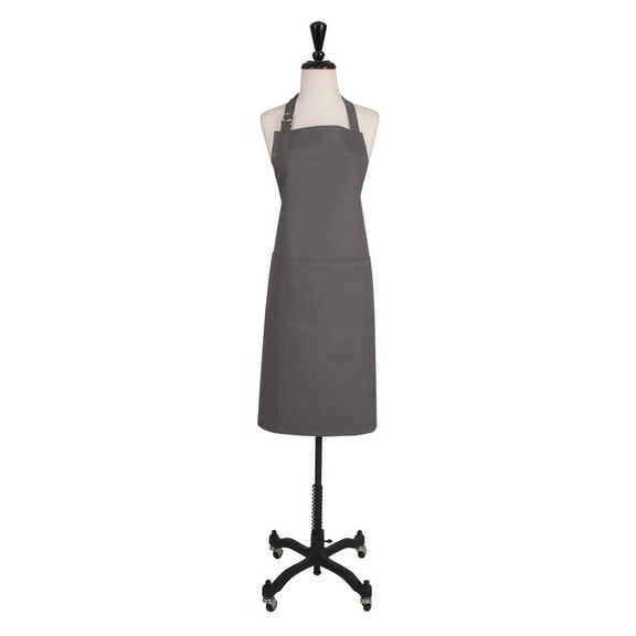 KAF Home Adjustable Twill Butcher Cut Chef's Apron - Pewter Gray