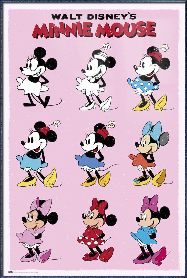 Minnie Mouse - Framed Disney Poster (The Evolution Of Minnie Mouse Over ...