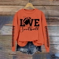 thumbnail image 2 of Holzkary Women's Football Game Day Sweatshirt Graphic Print Sunday Long Sleeve Crewneck Fall Pullover Graphic Print Oversized Crewneck Sweatshirts Long Sleeve Pullover for Gameday Hoodies Orange S, 2 of 3