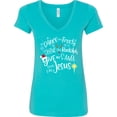 thumbnail image 3 of Inktastic Dance Like Frosty, Shine Like Rudolph, Give Like Santa Women's V-Neck T-Shirt, 3 of 5