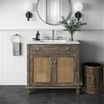 thumbnail image 2 of Modway Lilo 36" Modern Mindi Wood Tropical Bathroom Vanity in Gray/White, 2 of 9