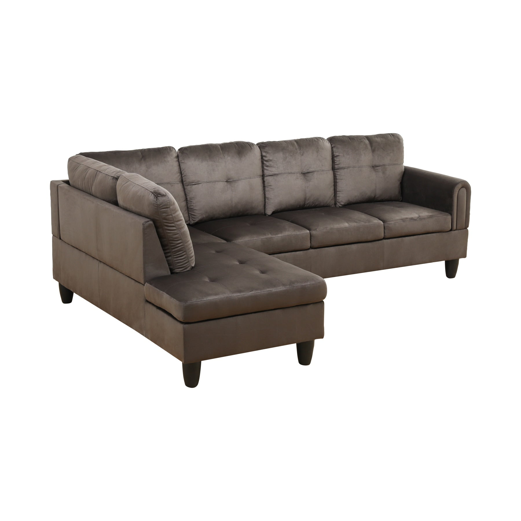 Hommoo Sofa Set, Flannel 2-Piece Living Room Sofa Set,Suitable for Home, Dark Brown
