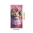 thumbnail image 3 of Sokhug Rideau de Porte de Pâques 35,43x70,87 Pouces Imprimé Lapin Œuf Décor pour Porte d'Entrée Mur Multicolore, 3 of 6