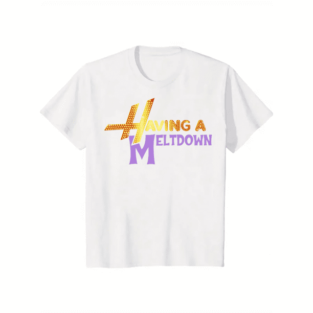 Having a Meltdown T-Shirt aesthetic Mental Health Matters Cotton Tee Disco Faux Glitter Hannah Montana Graphic Tee for Mental Health awareness Streetwear Top Women's Casual Crewneck Short Sleeve