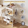 thumbnail image 4 of Carrito organizador de maquillaje DongRong Floor con ruedas bloqueables, color blanco, 4 of 8