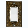 thumbnail image 1 of Metal Light Switch Plate Cover Brown French Victorian Frame Black Damask FRA006, 1 of 14