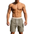 thumbnail image 2 of Mens Shorts Casual Summer Elastic Waist Drawstring Straight Leg Lightweight Knee Length Athletic Shorts with Pockets, 2 of 9