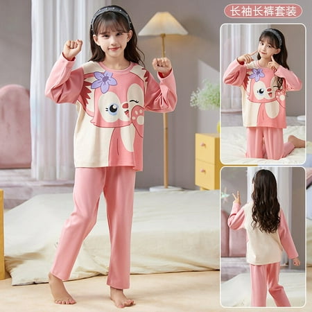 

Anime Sanrios Parent-child Long Sleeved Home Clothing Cartoon Kuromi Hellokittys Cute Girl Fashion Printed Top Pants Pajama Set