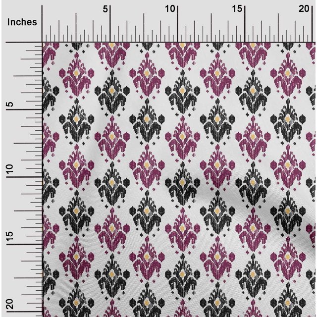 oneOone Silk Tabby Fabric Ethnic Ikat Printed Craft Fabric BTY 42 Inch Wide