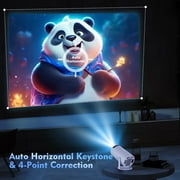 Mini Projector with WiFi and Bluetooth,4K 1080P Supported,Outdoor Movie Projector, Projector for Movie Projection Compatible with Phone Screen Adjustment, 180 Degree Rotation, Built-in Android 11.0OS