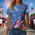thumbnail image 5 of felwors Tie Shirts for Women Crew Neck Summer Tops Patriotic Tunic Short Sleeve Loose Holiday Tees 2026 Independence (Light Blue, XXL), 5 of 8