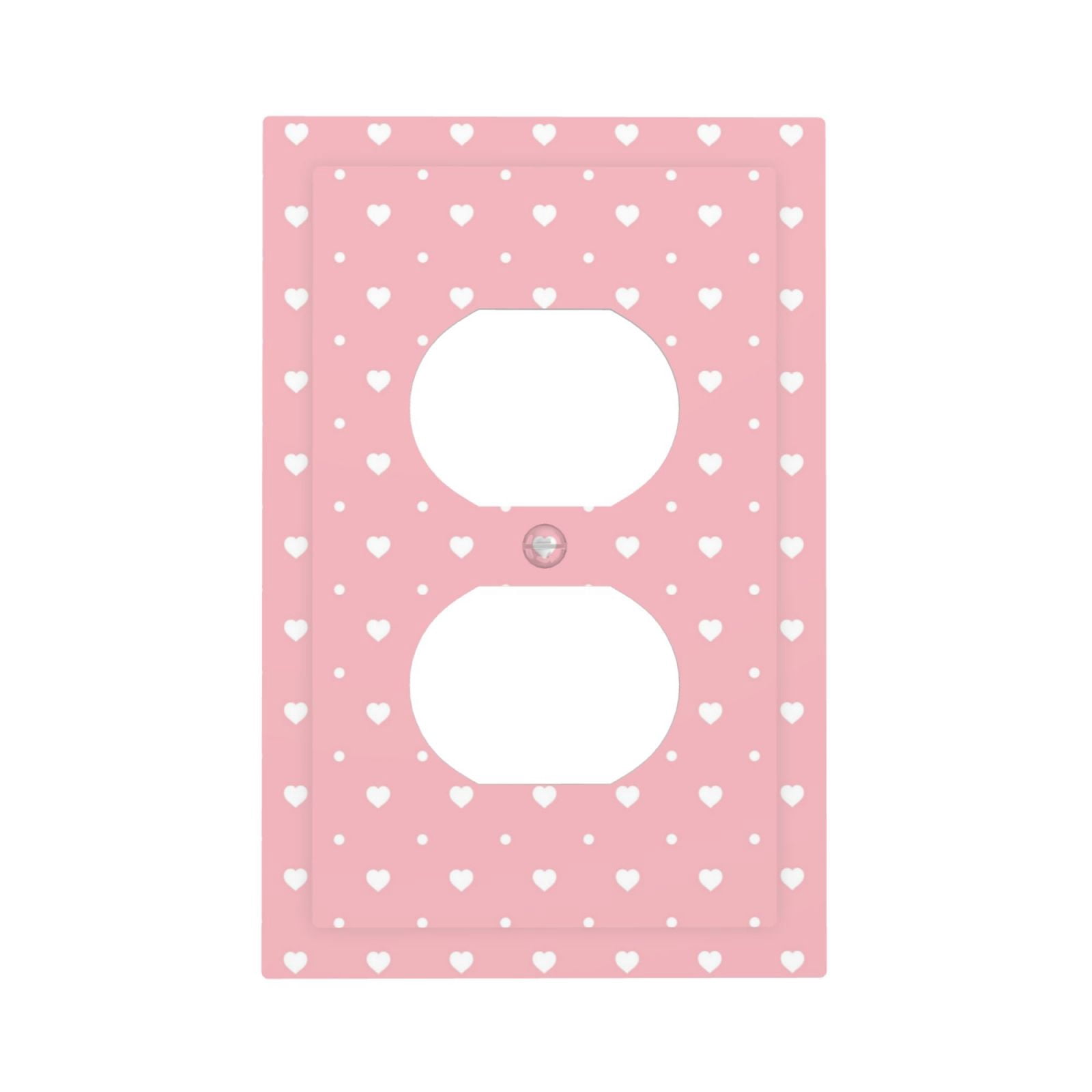 DouZhe 1-Gang Duplex Outlet Cover, Pink Heart Background Decorative ...
