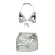 thumbnail image 4 of Tankini para mujer, bikini liso sin espalda, de dos piezas, estilo vendaje, para playa, dos piezas, tankini, 2 piezas, 4 of 8