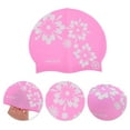 thumbnail image 3 of Unique Bargains 1 Pc Waterproof Square Flower Pattern Swim Cap Pink, 3 of 6
