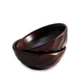 thumbnail image 2 of Enrico Handmade Set of 2 Chocolate Spiral Acacia Side Salad Bowls (Thailand), 2 of 2